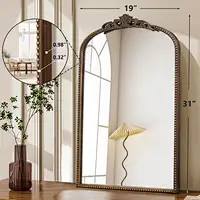Antique Floral Arched Mirror Collection with Ornate Frame – 19W x 31H-2